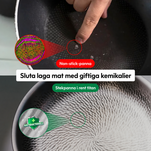 Stekpanna i rent titan: 100 % PFAS-fri