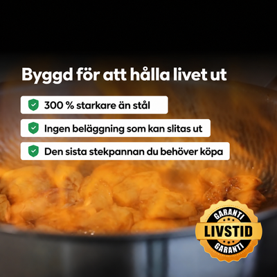 Stekpanna i rent titan: 100 % PFAS-fri